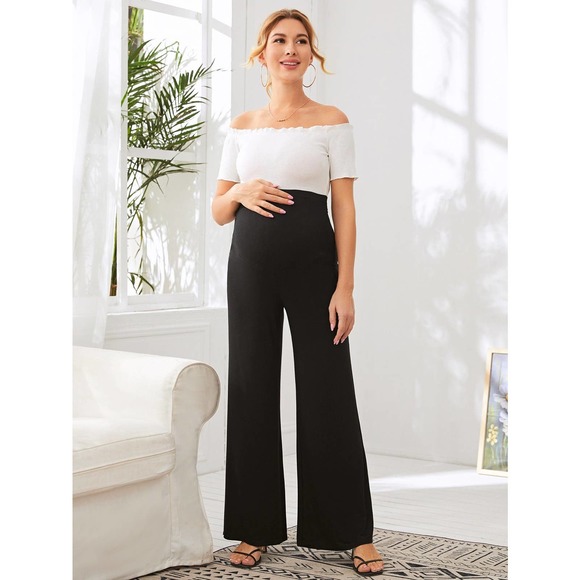 Maternity Wide Leg Solid Pants black - Picture 5 of 5